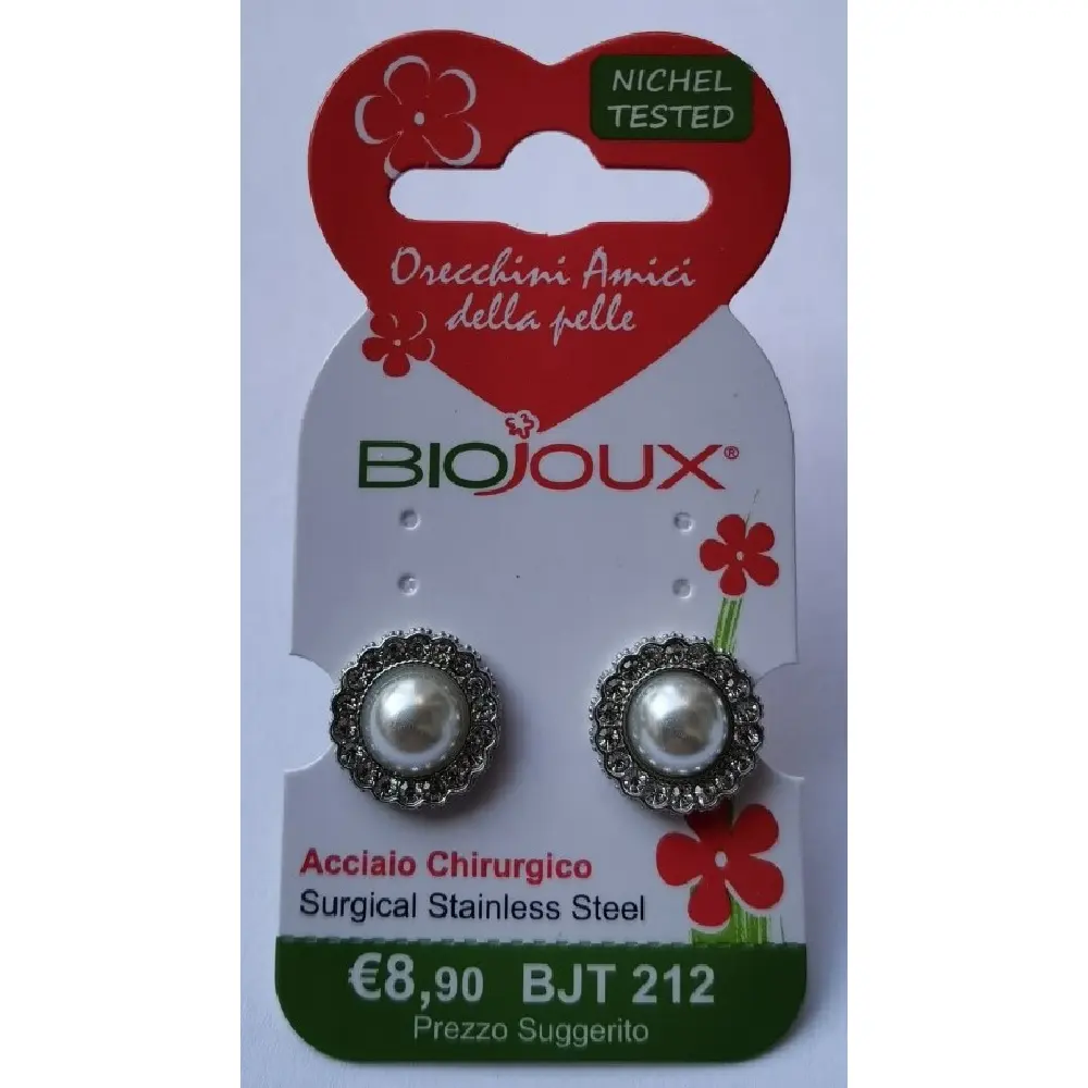 Biojoux, uhani iz kirurškega jekla - dunajski biser - BJT212 (2 uhana)